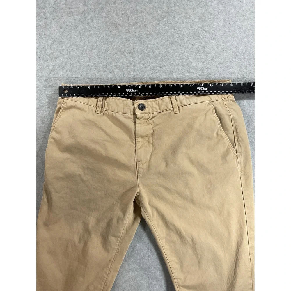 Zara Man Basic Collection Khaki Chino Pants Mens 34 Slim Fit Cotton Stretch 1763